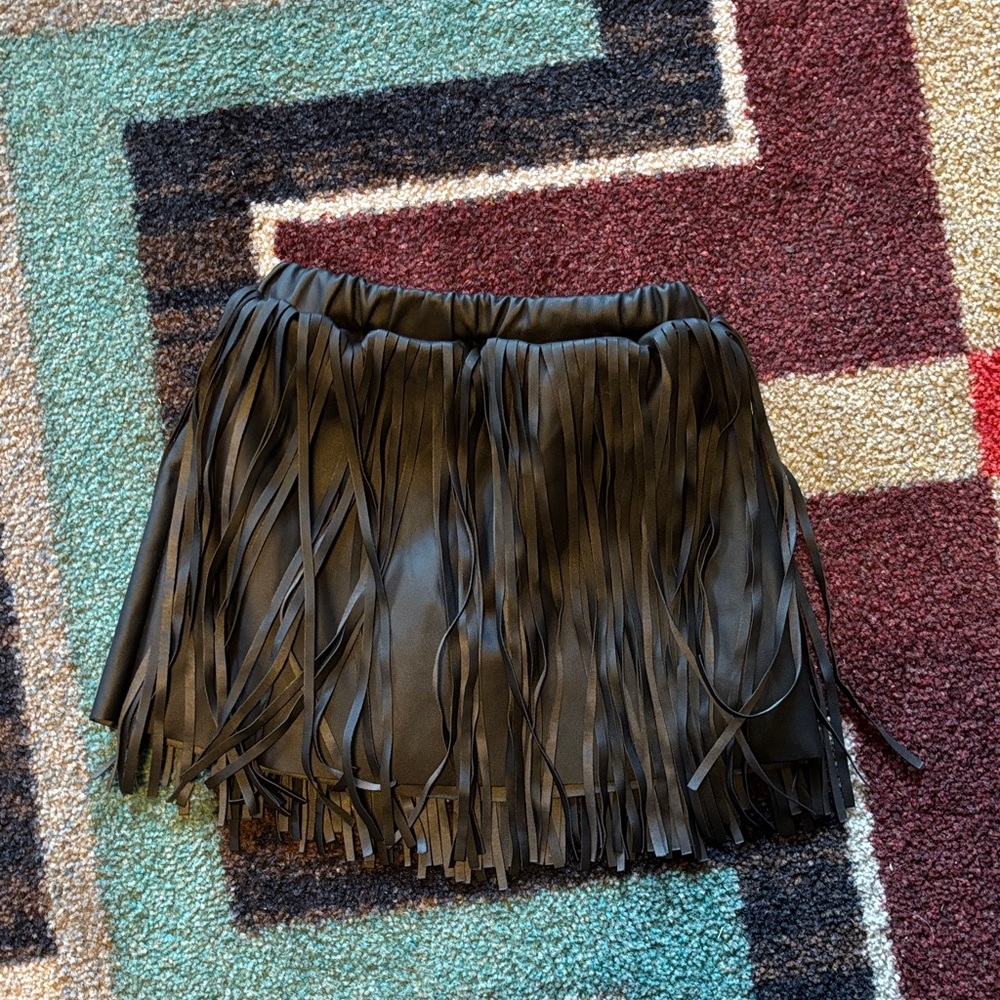 Black Fringe Skirt